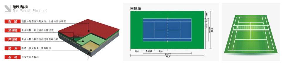 康體地坪硅PU網(wǎng)球場(chǎng)